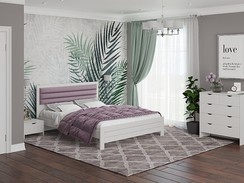 Белая двуспальная кровать Prima - Кровать в универсальном дизайне из массива сосны.