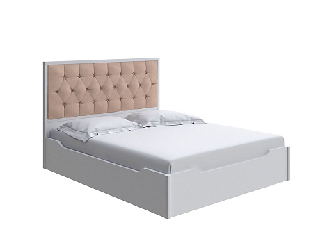 Белая двуспальная кровать Vester с подъемным механизмом - Современная кровать с подъемным механизмом
