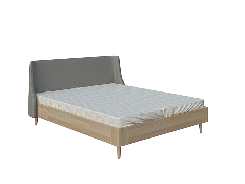 Кровать премиум Lagom Side Wood - Оригинальная кровать без встроенного основания из массива сосны с мягкими элементами.