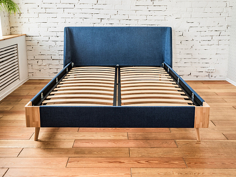 Кровать в скандинавском стиле Lagom Side Soft - Оригинальная кровать в обивке из мебельной ткани.